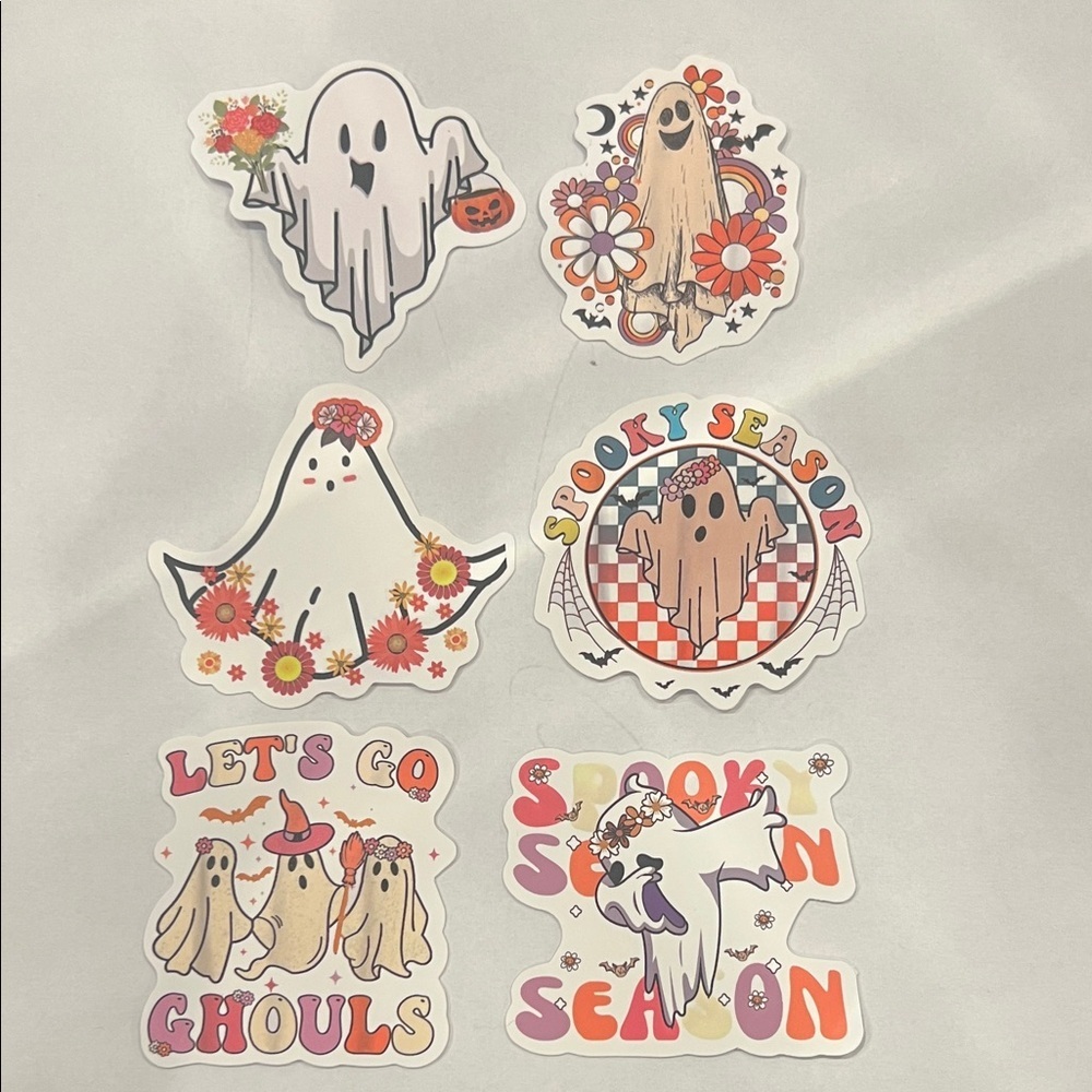 Spooky Season Ghost Stickers Set